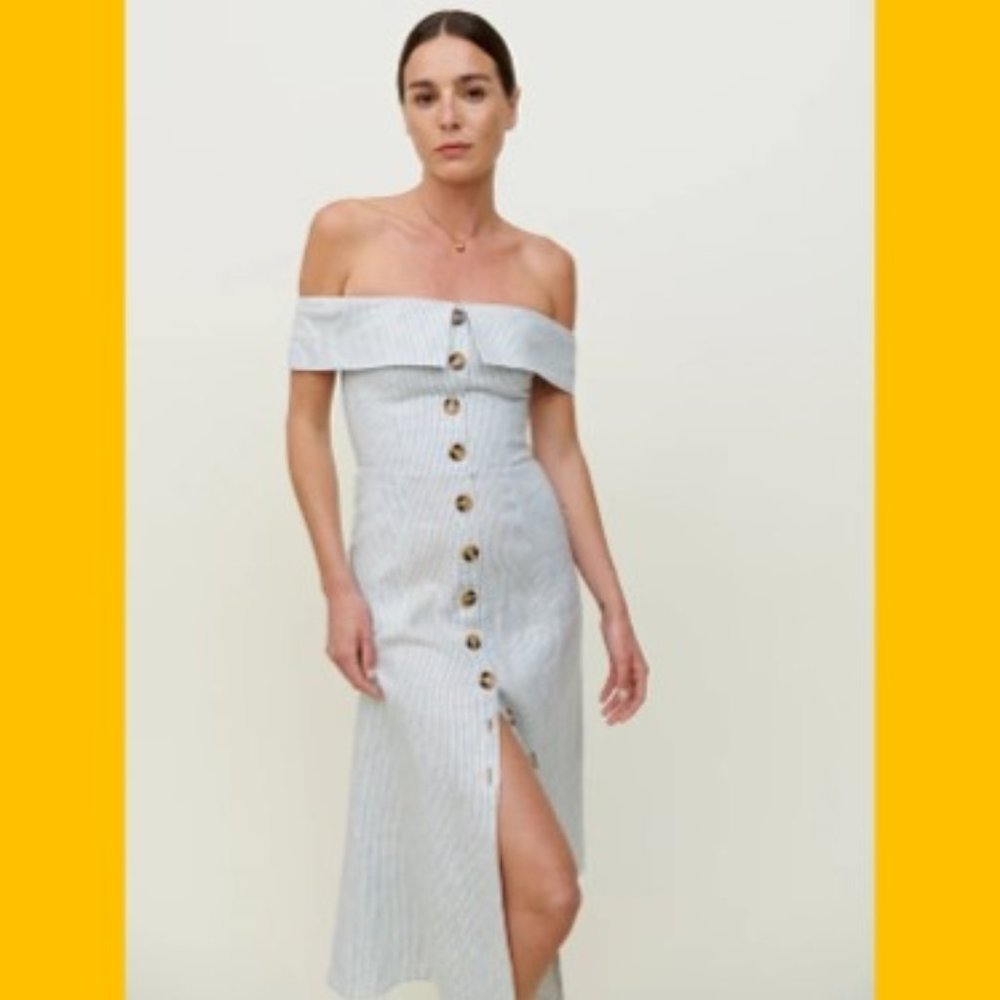 Reformation Adriel Linen Dress in Sourdough - LAST ONE!